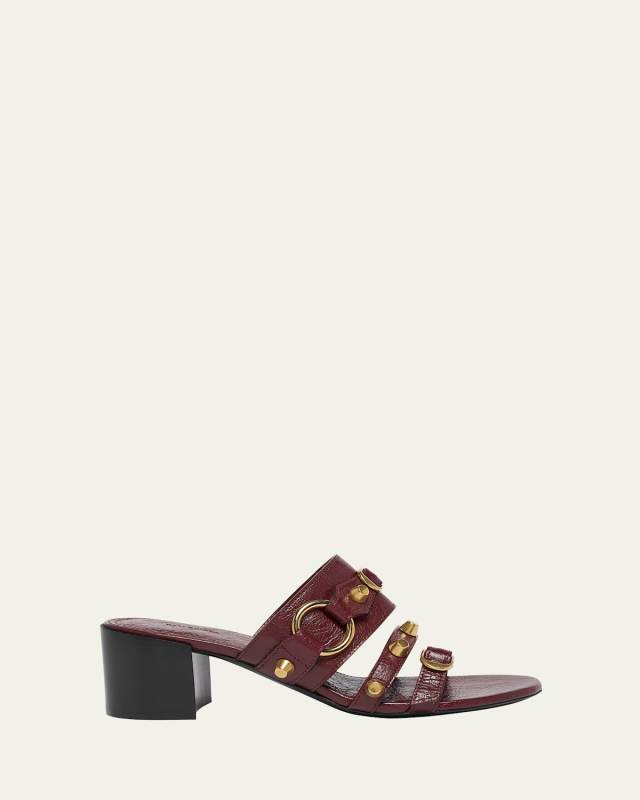 City Leather Block-Heel Sandals